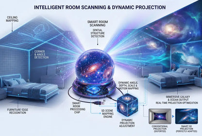 Topacme® NEXT-GEN SMART PROJECTION HD Smart Dynamic 5D Holographic Night Light Projector